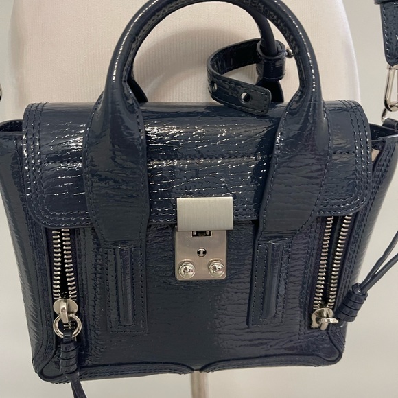 Phillip Lim Navy Patent Mini Pashli - Picture 7 of 8